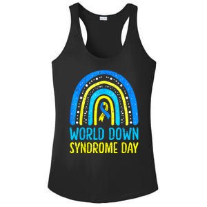 World Down Syndrome Day Awareness National T21 Month Rainbow Ladies PosiCharge Competitor Racerback Tank