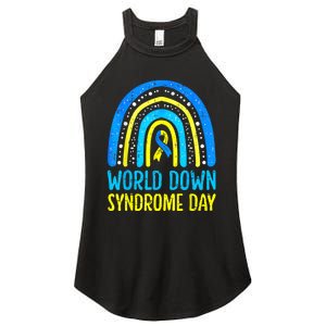 World Down Syndrome Day Awareness National T21 Month Rainbow Women's Perfect Tri Rocker Tank