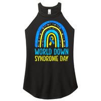 World Down Syndrome Day Awareness National T21 Month Rainbow Women's Perfect Tri Rocker Tank