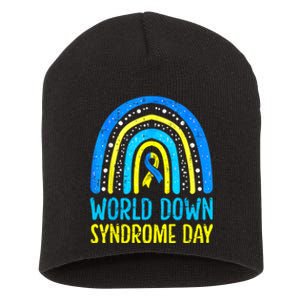 World Down Syndrome Day Awareness National T21 Month Rainbow Short Acrylic Beanie