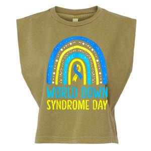 World Down Syndrome Day Awareness National T21 Month Rainbow Garment-Dyed Women's Muscle Tee