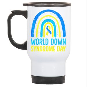 World Down Syndrome Day Awareness National T21 Month Rainbow Stainless Steel Travel Mug