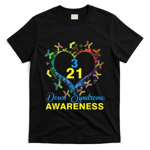 World Down Syndrome Day Awareness Socks Heart 21 March T-Shirt