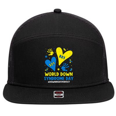 World Down Syndrome Day 321 Awareness Support 7 Panel Mesh Trucker Snapback Hat