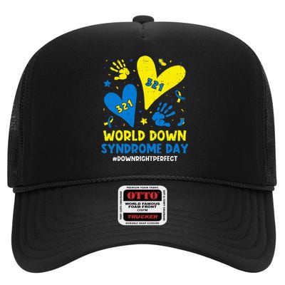 World Down Syndrome Day 321 Awareness Support High Crown Mesh Back Trucker Hat