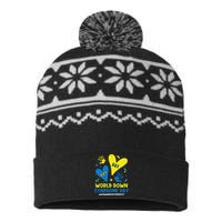 World Down Syndrome Day 321 Awareness Support USA-Made Snowflake Beanie