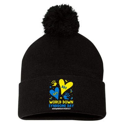 World Down Syndrome Day 321 Awareness Support Pom Pom 12in Knit Beanie