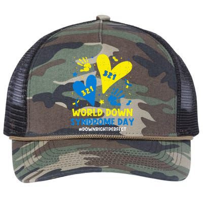 World Down Syndrome Day 321 Awareness Support Retro Rope Trucker Hat Cap