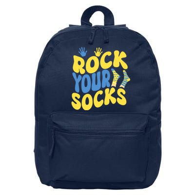 World Down Syndrome Day Rock Your Socks Groovy 16 in Basic Backpack