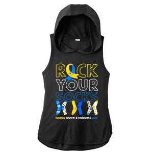 World Down Syndrome Day Rock Your Socks Awareness Copy Ladies PosiCharge Tri-Blend Wicking Draft Hoodie Tank