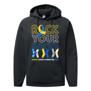 World Down Syndrome Day Rock Your Socks Awareness Copy Performance Fleece Hoodie