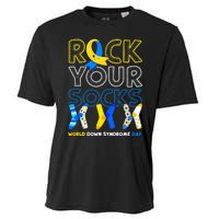 World Down Syndrome Day Rock Your Socks Awareness Copy Cooling Performance Crew T-Shirt