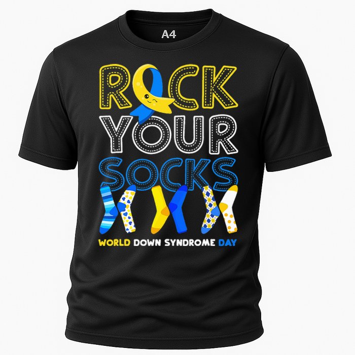 World Down Syndrome Day Rock Your Socks Awareness Copy Cooling Performance Crew T-Shirt