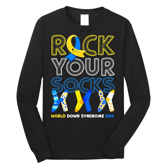 World Down Syndrome Day Rock Your Socks Awareness Copy Long Sleeve Shirt