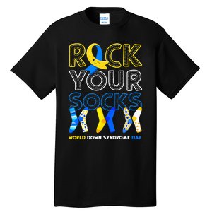 World Down Syndrome Day Rock Your Socks Awareness Copy Tall T-Shirt