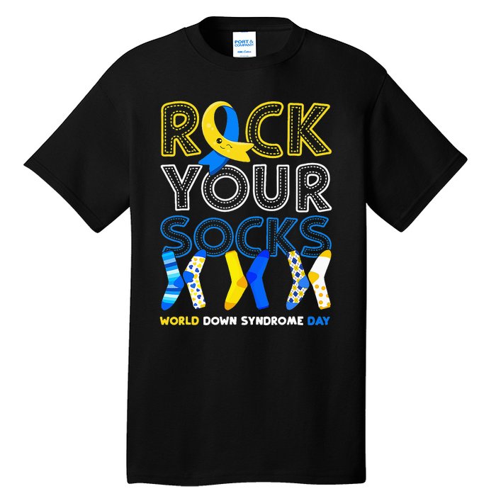 World Down Syndrome Day Rock Your Socks Awareness Copy Tall T-Shirt