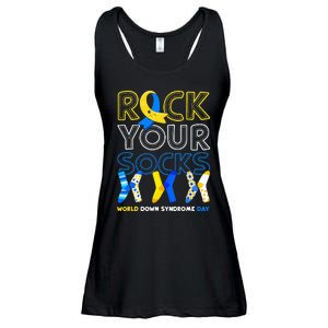 World Down Syndrome Day Rock Your Socks Awareness Copy Ladies Essential Flowy Tank