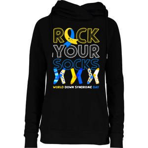 World Down Syndrome Day Rock Your Socks Awareness Copy Womens Funnel Neck Pullover Hood