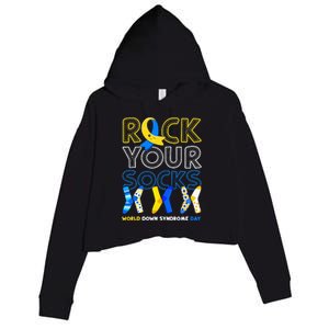 World Down Syndrome Day Rock Your Socks Awareness Copy Crop Fleece Hoodie