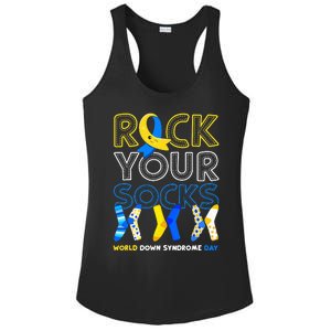 World Down Syndrome Day Rock Your Socks Awareness Copy Ladies PosiCharge Competitor Racerback Tank