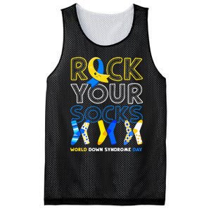 World Down Syndrome Day Rock Your Socks Awareness Copy Mesh Reversible Basketball Jersey Tank