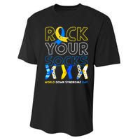 World Down Syndrome Day Rock Your Socks Awareness Copy Performance Sprint T-Shirt