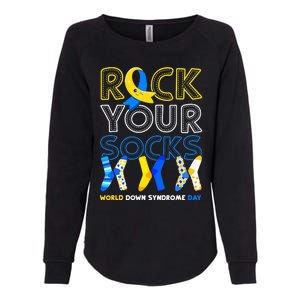 World Down Syndrome Day Rock Your Socks Awareness Copy Womens California Wash Sweatshirt