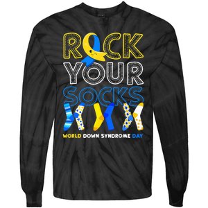 World Down Syndrome Day Rock Your Socks Awareness Copy Tie-Dye Long Sleeve Shirt