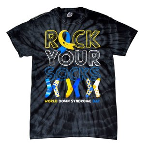 World Down Syndrome Day Rock Your Socks Awareness Copy Tie-Dye T-Shirt