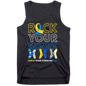 World Down Syndrome Day Rock Your Socks Awareness Copy Tank Top