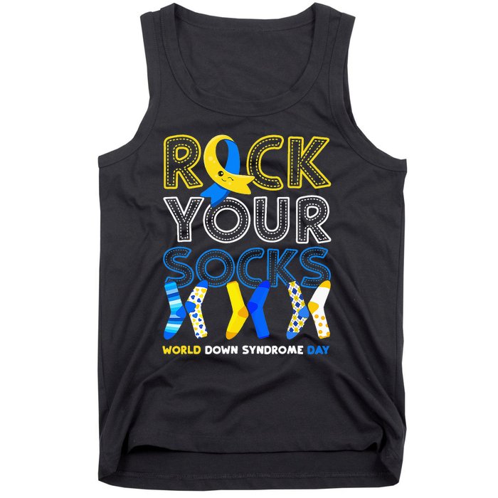 World Down Syndrome Day Rock Your Socks Awareness Copy Tank Top