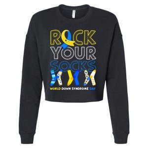 World Down Syndrome Day Rock Your Socks Awareness Copy Cropped Pullover Crew