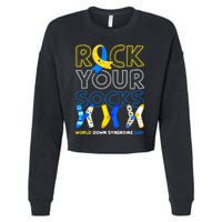 World Down Syndrome Day Rock Your Socks Awareness Copy Cropped Pullover Crew