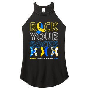 World Down Syndrome Day Rock Your Socks Awareness Copy Women's Perfect Tri Rocker Tank