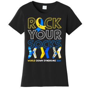 World Down Syndrome Day Rock Your Socks Awareness Copy Women's T-Shirt