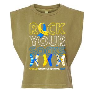 World Down Syndrome Day Rock Your Socks Awareness Copy Garment-Dyed Women's Muscle Tee