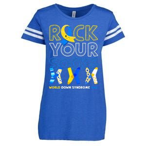 World Down Syndrome Day Rock Your Socks Awareness Copy Enza Ladies Jersey Football T-Shirt