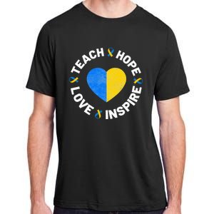 World Down Syndrome Day Ribbon Teach Hope Love T21 Adult ChromaSoft Performance T-Shirt