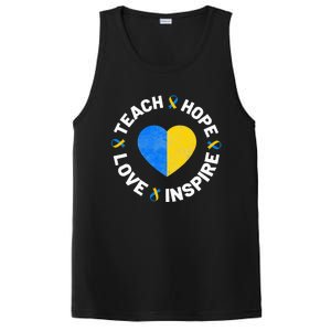 World Down Syndrome Day Ribbon Teach Hope Love T21 PosiCharge Competitor Tank