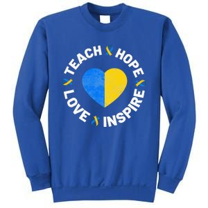 World Down Syndrome Day Ribbon Teach Hope Love T21 Sweatshirt