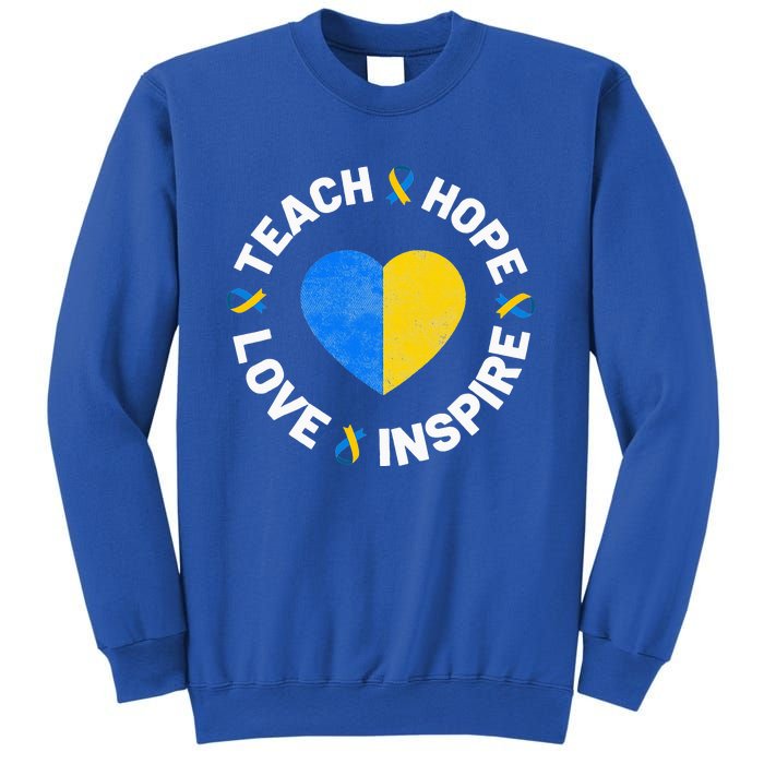 World Down Syndrome Day Ribbon Teach Hope Love T21 Sweatshirt