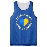 World Down Syndrome Day Ribbon Teach Hope Love T21 Mesh Reversible Basketball Jersey Tank