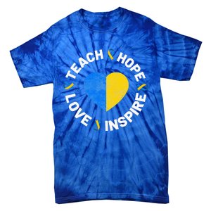 World Down Syndrome Day Ribbon Teach Hope Love T21 Tie-Dye T-Shirt