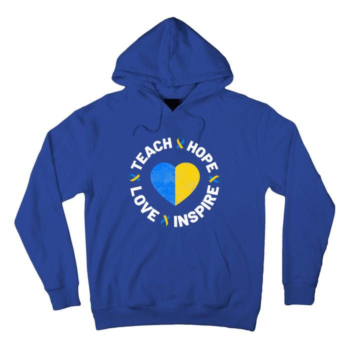 World Down Syndrome Day Ribbon Teach Hope Love T21 Tall Hoodie