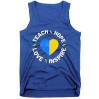 World Down Syndrome Day Ribbon Teach Hope Love T21 Tank Top