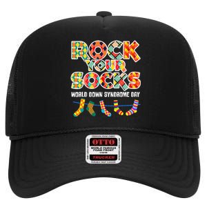 World Down Syndrome Day Rock Your Socks Awareness High Crown Mesh Back Trucker Hat