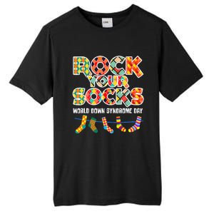 World Down Syndrome Day Rock Your Socks Awareness Tall Fusion ChromaSoft Performance T-Shirt