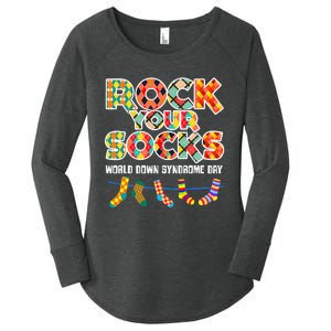 World Down Syndrome Day Rock Your Socks Awareness Women's Perfect Tri Tunic Long Sleeve Shirt