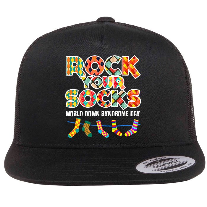 World Down Syndrome Day Rock Your Socks Awareness Flat Bill Trucker Hat