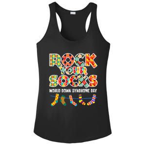 World Down Syndrome Day Rock Your Socks Awareness Ladies PosiCharge Competitor Racerback Tank